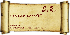 Stauber Rezső névjegykártya