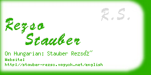 rezso stauber business card